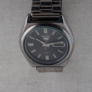 Vintage Seiko 5 7009-876J Automatic 17J Black Dial Day Date Wristwatch
