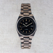 Vintage Seiko 5 7009-7031 Automatic 21J Black Dial Day Date Wristwatch
