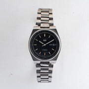 Vintage Seiko 5 7009-7031 Automatic 21J Black Dial Day Date Wristwatch