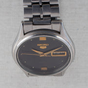 Vintage Seiko 5 7009-3100 Automatic 17J Black Dial Day Date Wristwatch