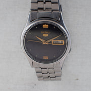 Vintage Seiko 5 7009-3100 Automatic 17J Black Dial Day Date Wristwatch