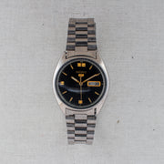 Vintage Seiko 5 6309-8840 Automatic 17J Black Dial Day Date Wristwatch