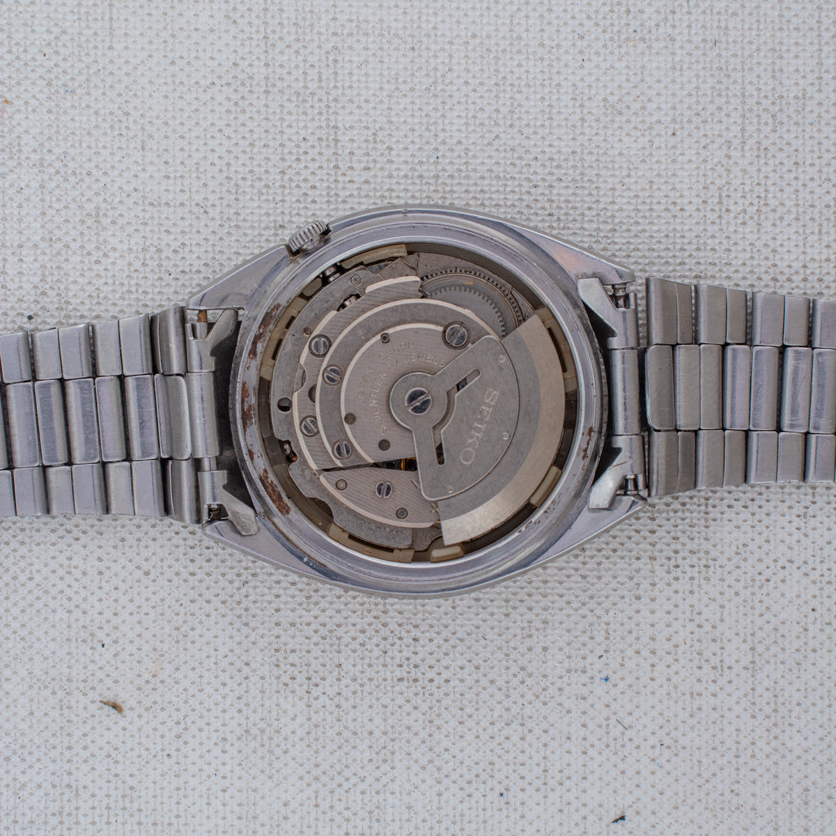 Vintage Seiko 5 6309-8840 Automatic 17J Black Dial Day Date Wristwatch