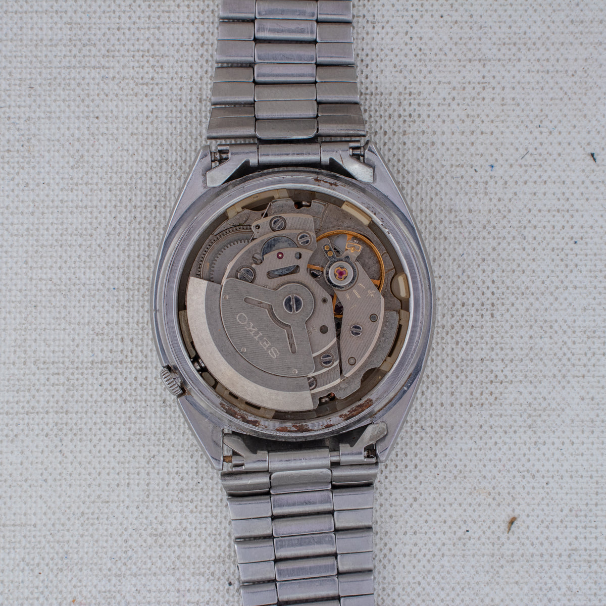Vintage Seiko 5 6309-8840 Automatic 17J Black Dial Day Date Wristwatch