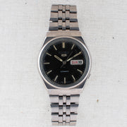Vintage Seiko 5 6309-872M Automatic 17J Black Dial Day Date Wristwatch