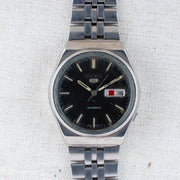 Vintage Seiko 5 6309-872M Automatic 17J Black Dial Day Date Wristwatch