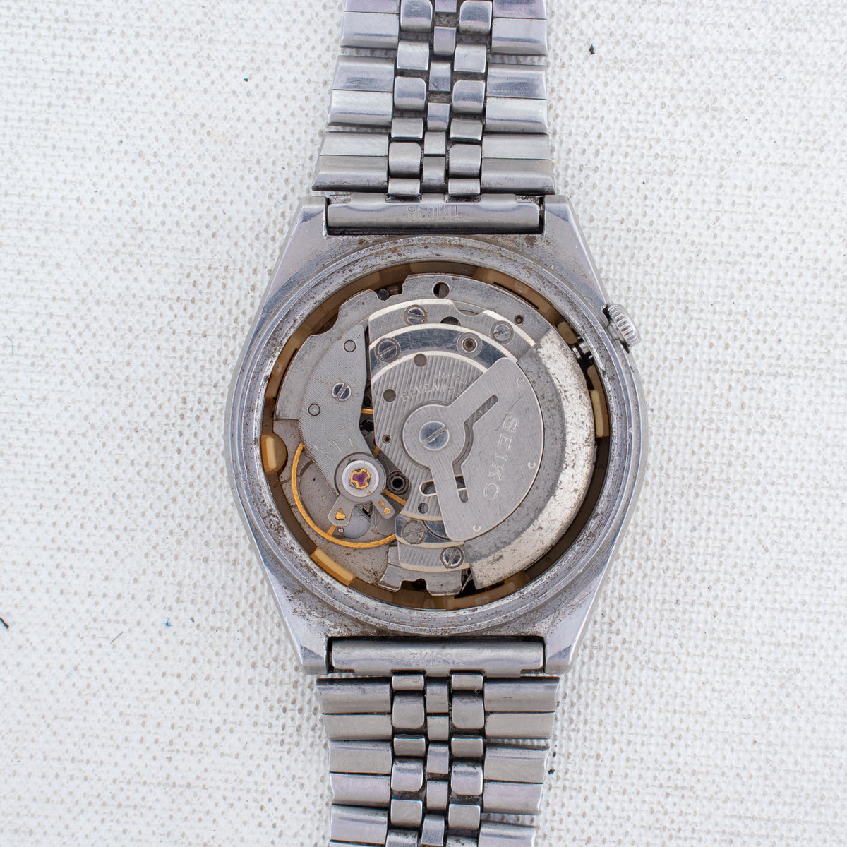 Vintage Seiko 5 6309-872M Automatic 17J Black Dial Day Date Wristwatch