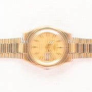 Vintage Seiko 5 6309-8150 Automatic 17J Gold Dial Day Date Wristwatch