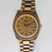 Vintage Seiko 5 6309-8150 Automatic 17J Gold Dial Day Date Wristwatch