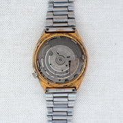 Vintage Seiko 5 6309-7330 Automatic 17J Gold Dial Day Date Wristwatch