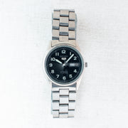 Vintage Seiko 5 4216-0020 Automatic 17J Black Dial Day Date Wristwatch