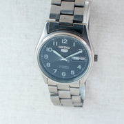 Vintage Seiko 5 4216-0020 Automatic 17J Black Dial Day Date Wristwatch