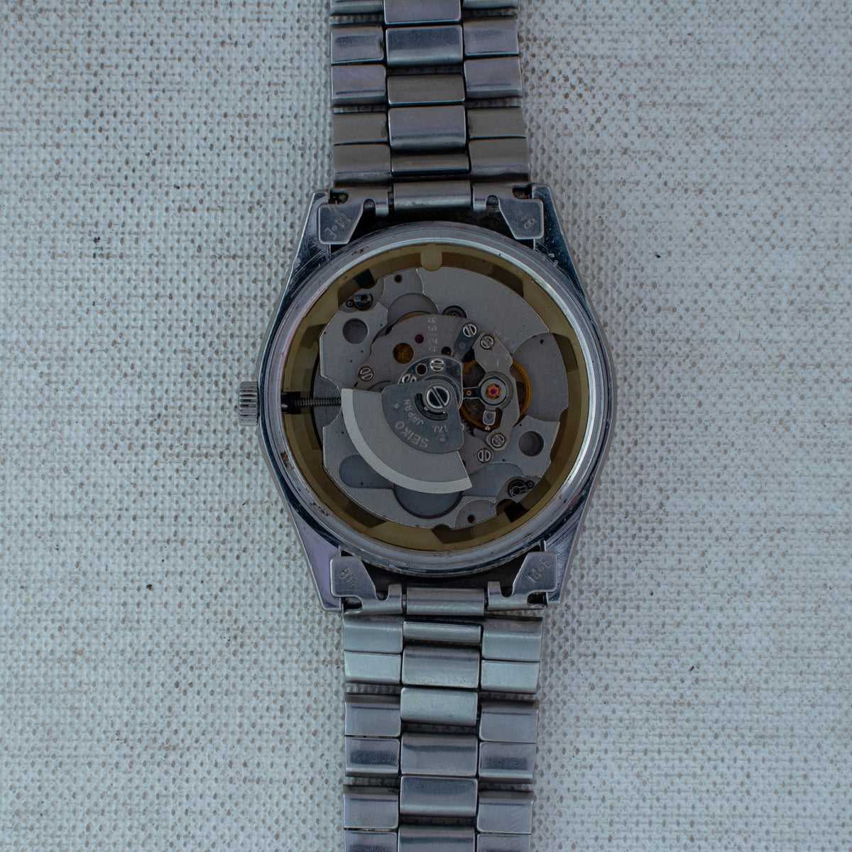 Vintage Seiko 5 4216-0020 Automatic 17J Black Dial Day Date Wristwatch