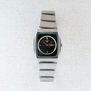 Vintage Seiko 5 2906-075A Automatic 17J Black Dial Day Date Wristwatch