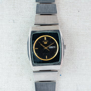 Vintage Seiko 5 2906-075A Automatic 17J Black Dial Day Date Wristwatch