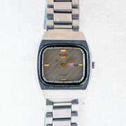 Vintage Seiko 5 2906-5590 Automatic 17J Grey Dial Day Date Wristwatch