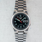 Vintage Seiko 5 4227-00C0 Automatic 21J Black Dial Day Date Wristwatch