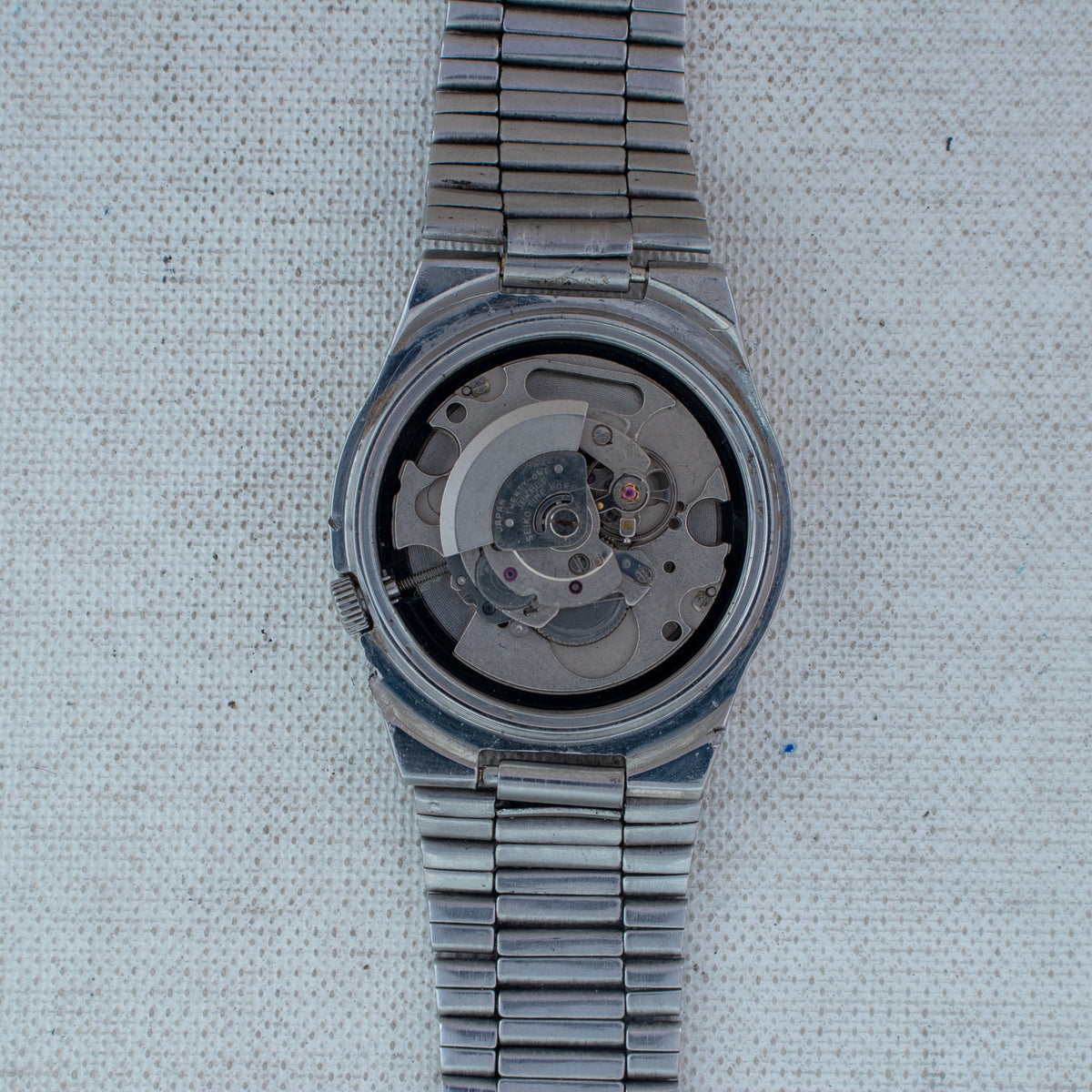 Vintage Seiko 5 4227-00C0 Automatic 21J Black Dial Day Date Wristwatch