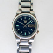 Vintage Seiko 5 4227-00C0 Automatic 21J Blue Dial Day Date Wristwatch