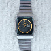 Vintage Seiko 5 2906-075A Automatic 17J Black Dial Day Date Wristwatch