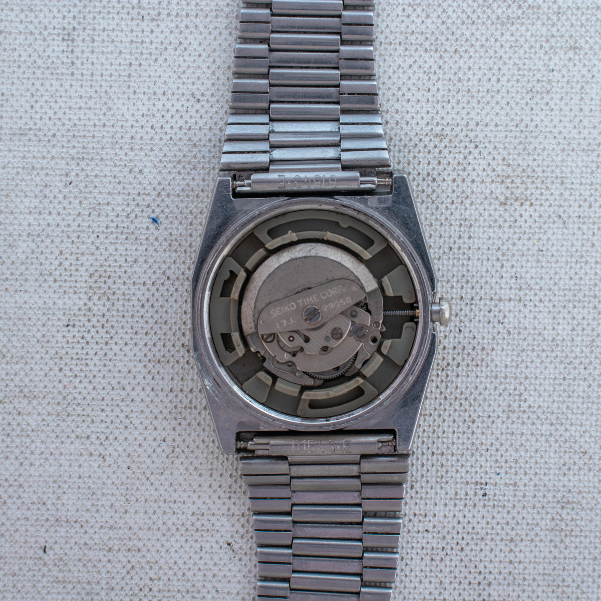 Vintage Seiko 5 2906-075A Automatic 17J Black Dial Day Date Wristwatch