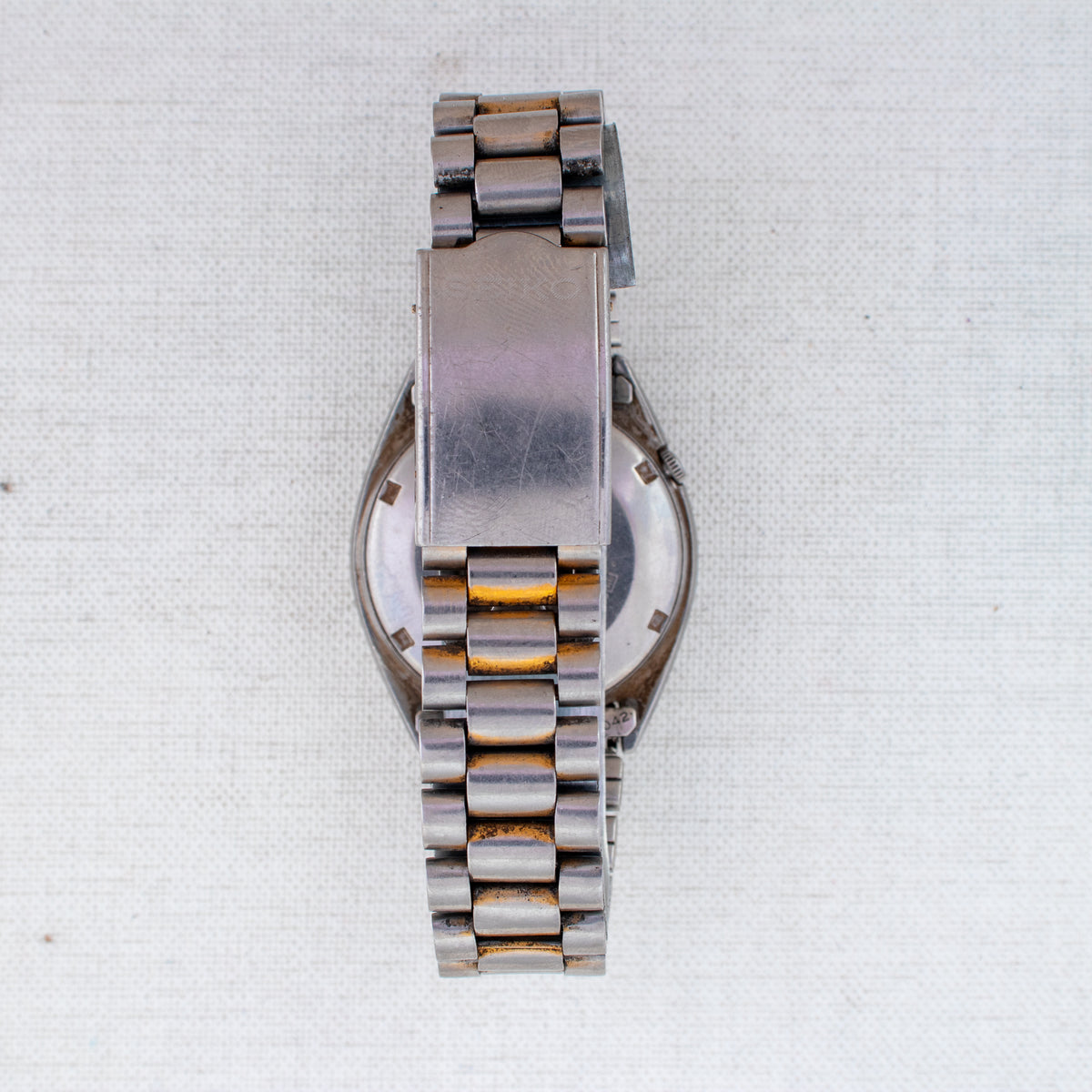 Vintage Seiko 5 6309-8840 Automatic 17J White Dial Day Date Wristwatch