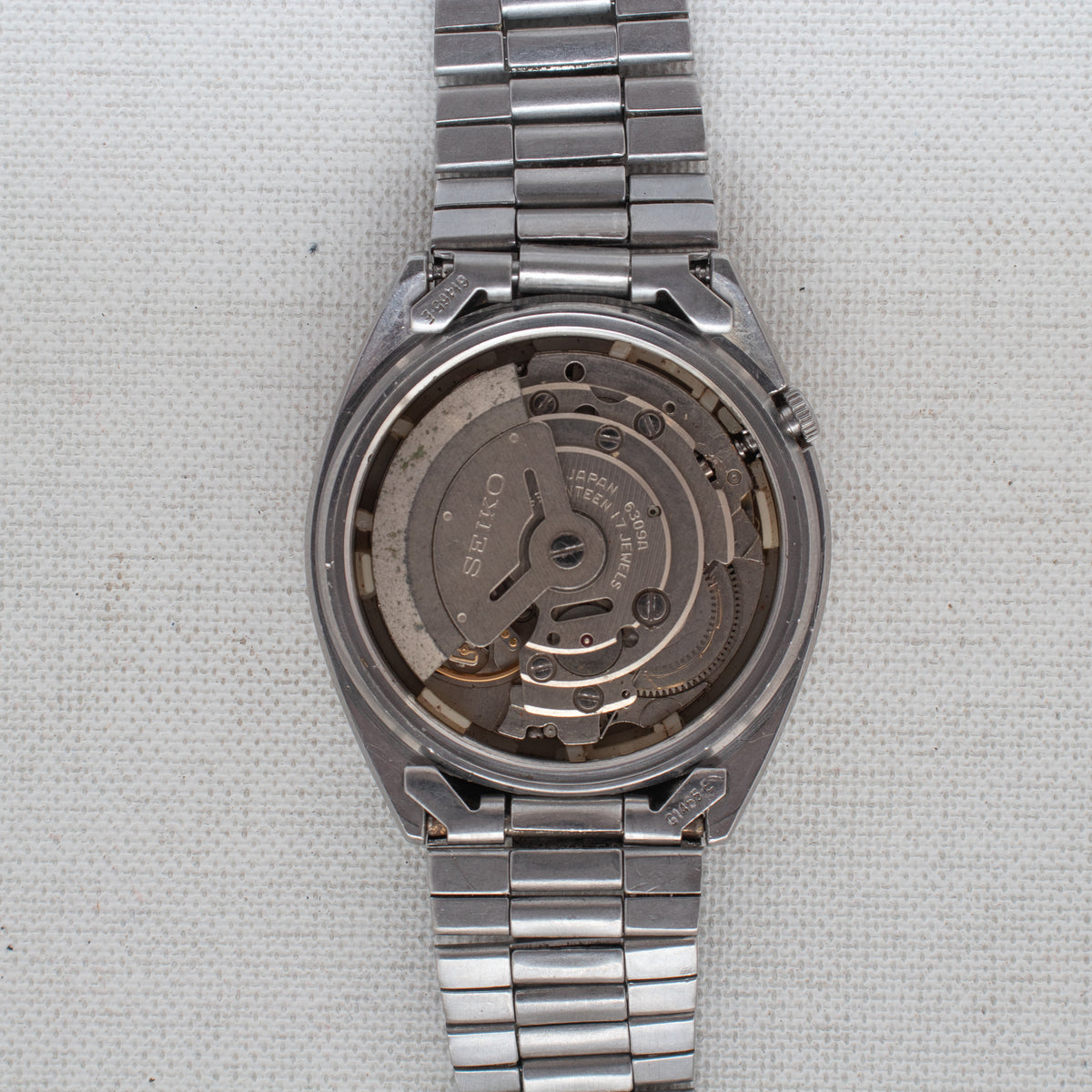 Vintage Seiko 5 6309-8840 Automatic 17J Grey Dial Day Date Wristwatch