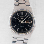 Vintage Seiko 5 6309-7160 Automatic 17J Black Dial Day Date Wristwatch