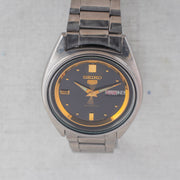 Vintage Seiko 5 6309-583A Automatic 17J Black Dial Day Date Wristwatch