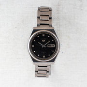 Vintage Seiko 5 7009-8530 Automatic 17J Black Dial Day Date Wristwatch