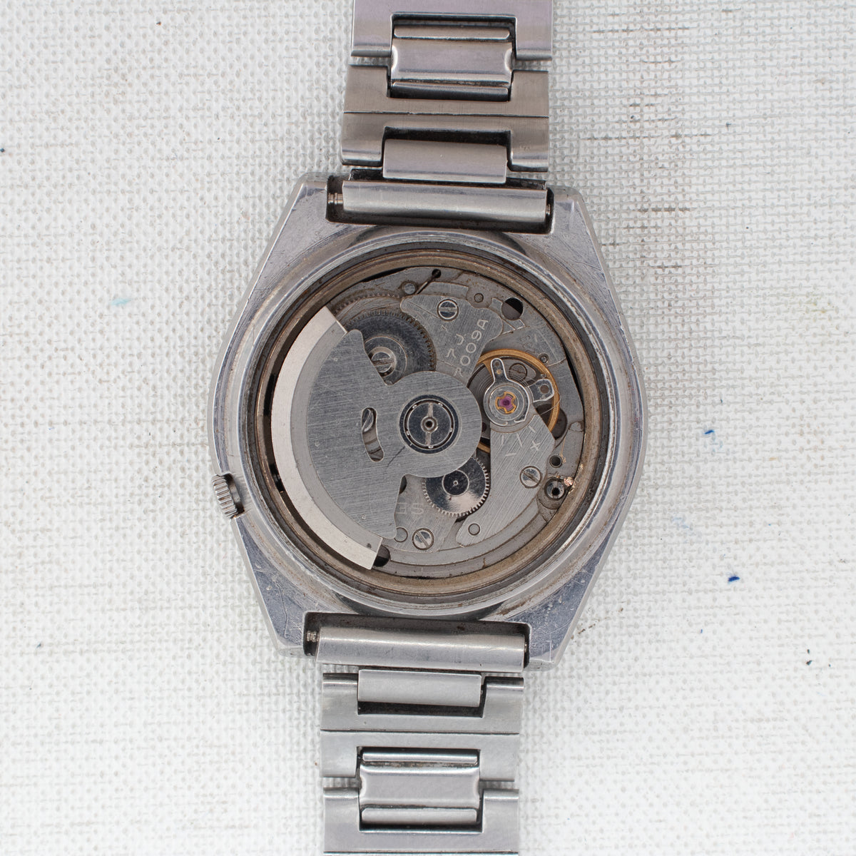 Vintage Seiko 5 7009-8530 Automatic 17J Black Dial Day Date Wristwatch