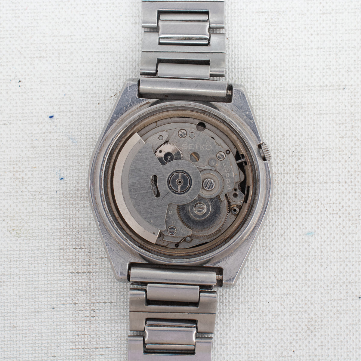 Vintage Seiko 5 7009-8530 Automatic 17J Black Dial Day Date Wristwatch