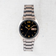 Vintage Seiko 5 6309-8840 Automatic 17J Black Dial Day Date Wristwatch