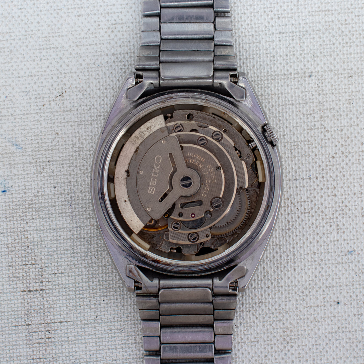 Vintage Seiko 5 6309-8840 Automatic 17J Black Dial Day Date Wristwatch