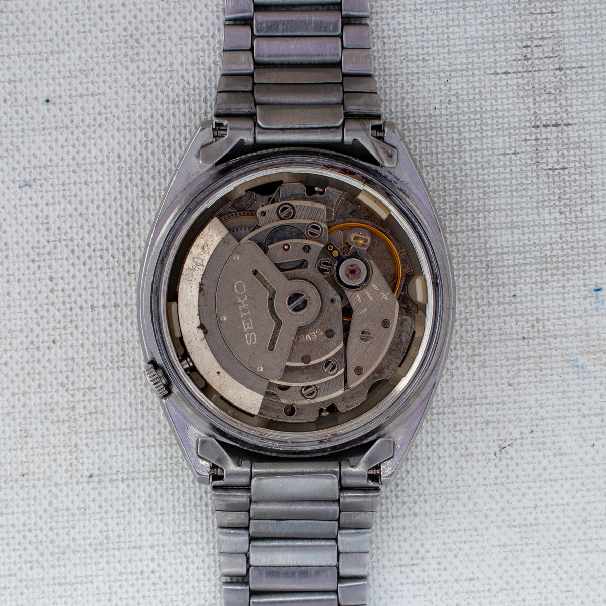 Vintage Seiko 5 6309-8840 Automatic 17J Black Dial Day Date Wristwatch