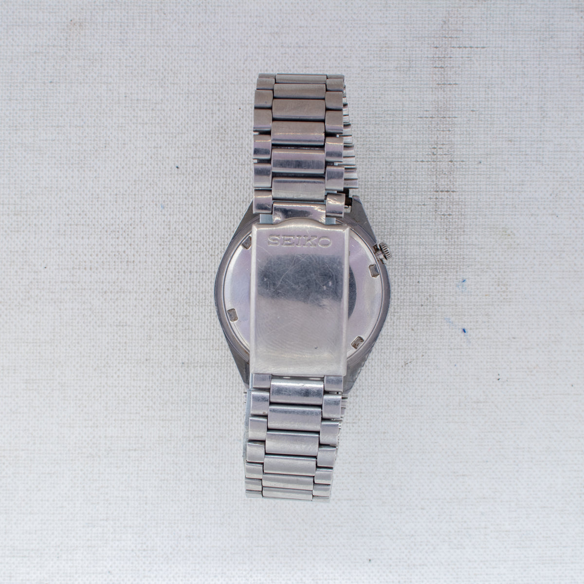 Vintage Seiko 5 6309-8670 Automatic 17J Black Dial Day Date Wristwatch