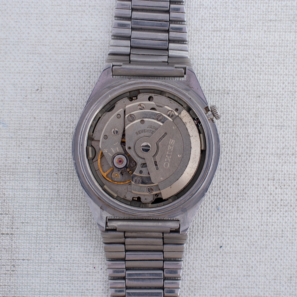 Vintage Seiko 5 6309-8670 Automatic 17J Black Dial Day Date Wristwatch