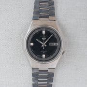 Vintage Seiko 5 7009-8830 Automatic 17J Black Dial Day Date Wristwatch