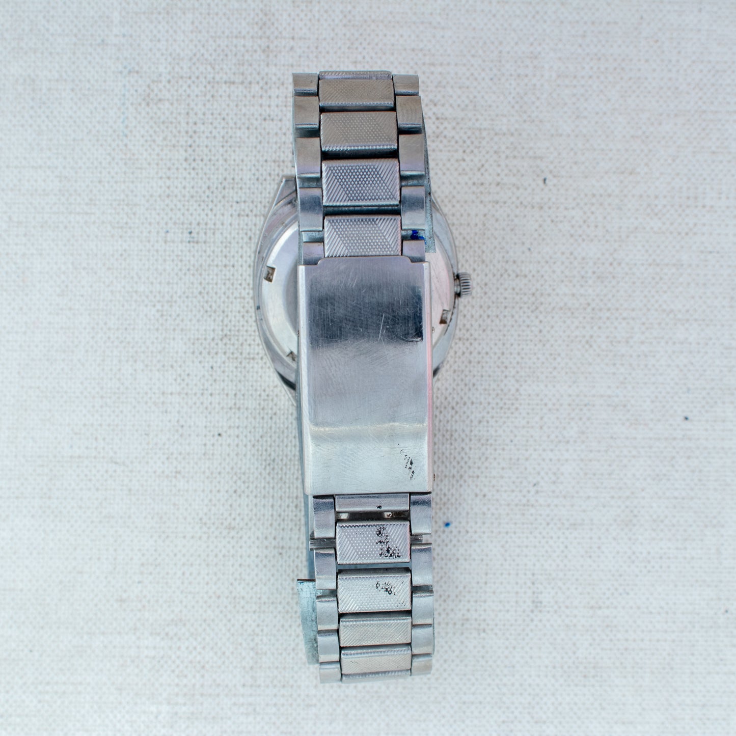 Rare Seiko 5 Auto Watch Grey Gold Pinstripe TV Dial 2906-5590 English/Arabic Day