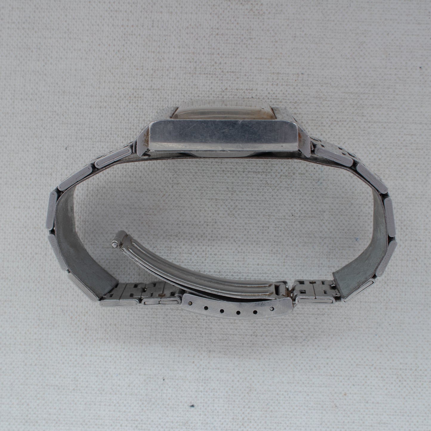 Rare Vintage Seiko 5 Auto 6119-5000 Arabic/English Day Silver Dial TV Case Watch