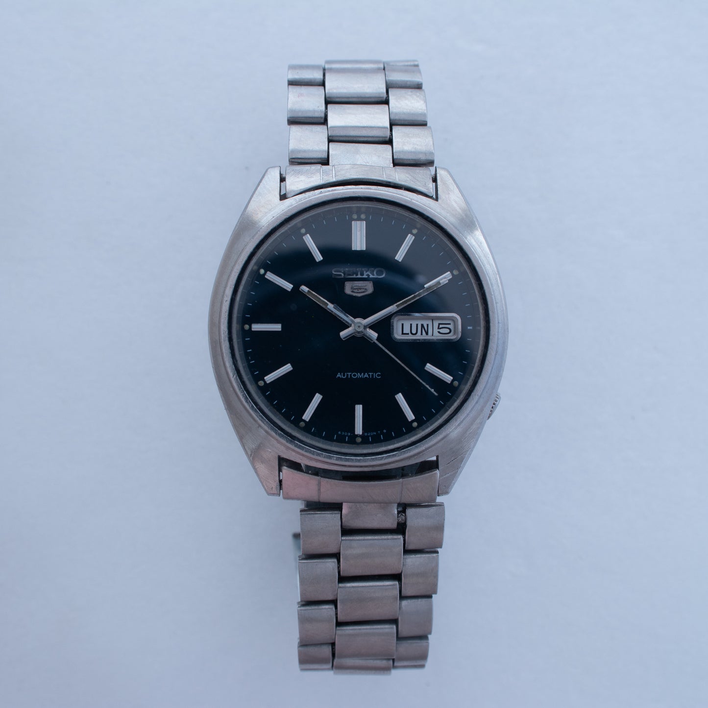 Rare Vintage Seiko 5 Automatic Watch 6309-8840 Italian/English Day Black Dial