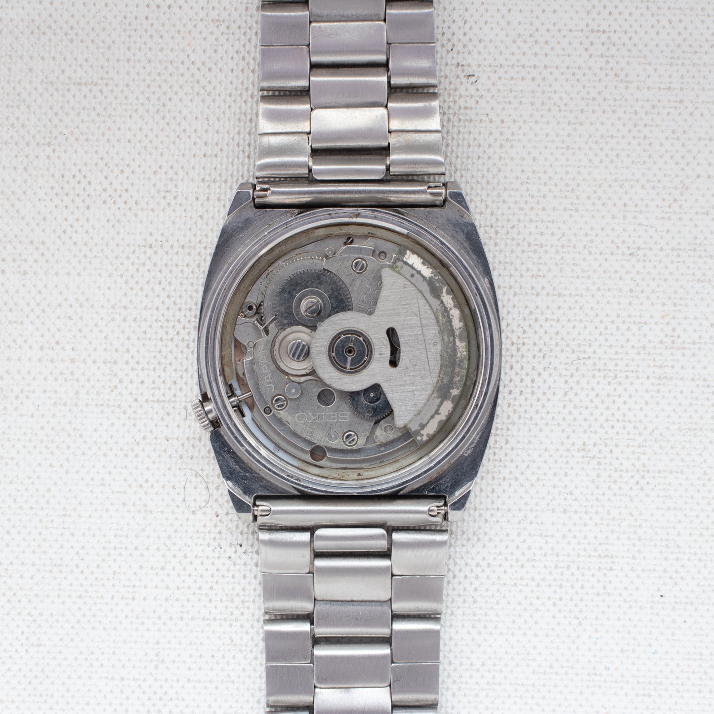 Rare Vintage Seiko 5 Automatic 7009-5760 Vertical Stripe Silver Dial 1984 Watch