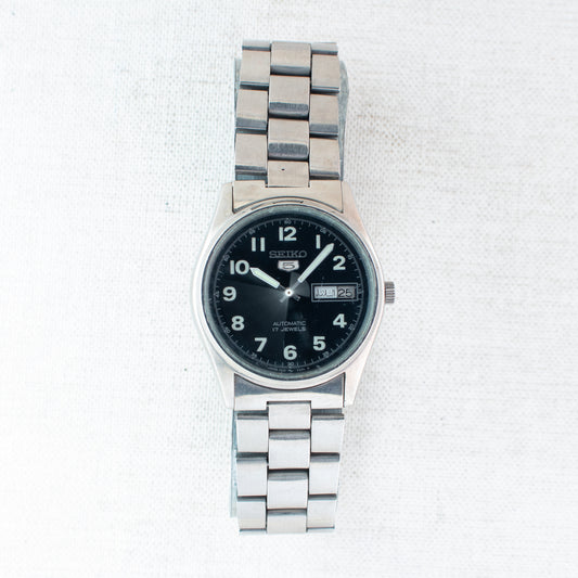 Seiko 5 Auto Unsex Watch Black Military/Field Dial 4216-0020 English/Arabic Day