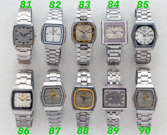 Vintage Seiko Automatic Silver & Grey Dials | TV & Cushion Cases | Refs: 5606-5000, 6309-5490, 7019-520B, 6119-5401, 6309-615A, 7009-5760, 6349-5080, 6309-5180, 6119-5000, 6349-5420