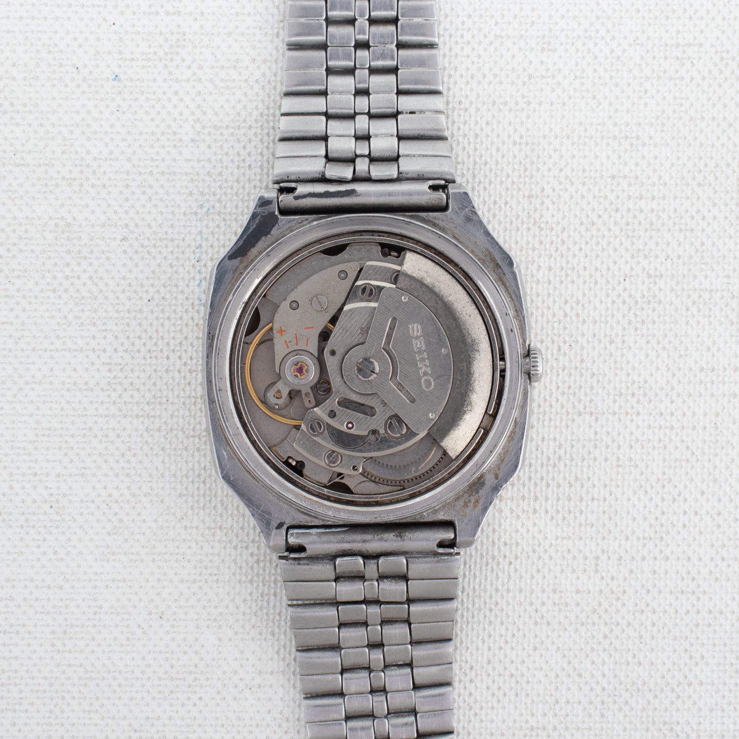Vintage Seiko 5 Auto 6309-549A Rare Textured Dark Blue Dial Bilingual Day 1981 Watch
