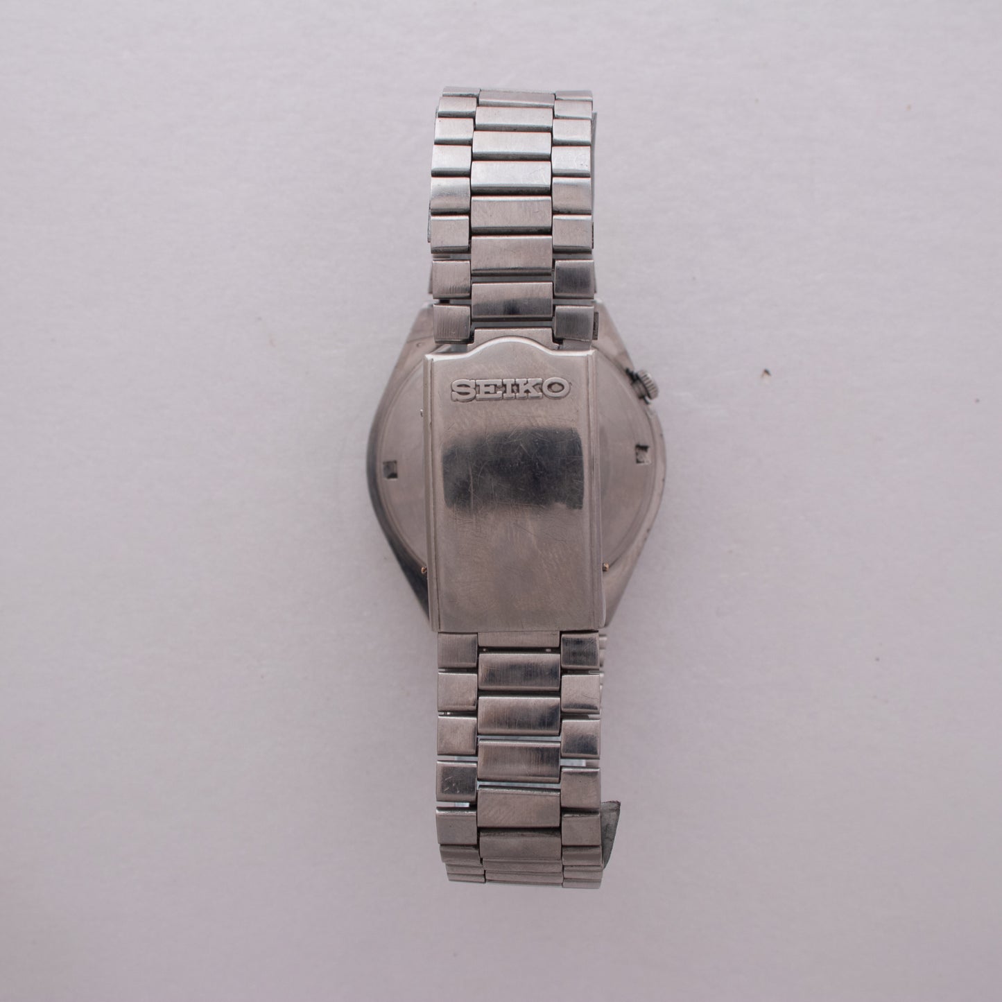 Vintage Seiko 5 Automatic 6309-565A Watch Blue Chapter Ring Italian/English Day