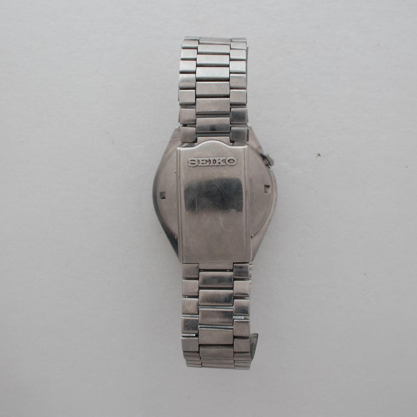 Vintage Seiko 5 Auto 6309-565A Watch Dark Blue Chapter Ring Italian/English Day