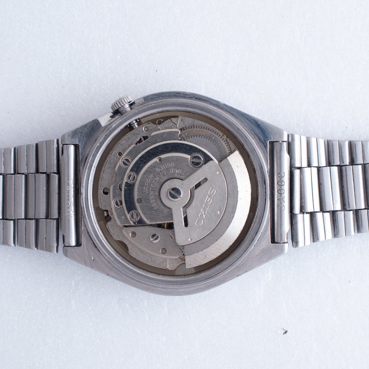 Vintage Seiko 5 Automatic 6309-565A Watch Blue Chapter Ring Italian/English Day