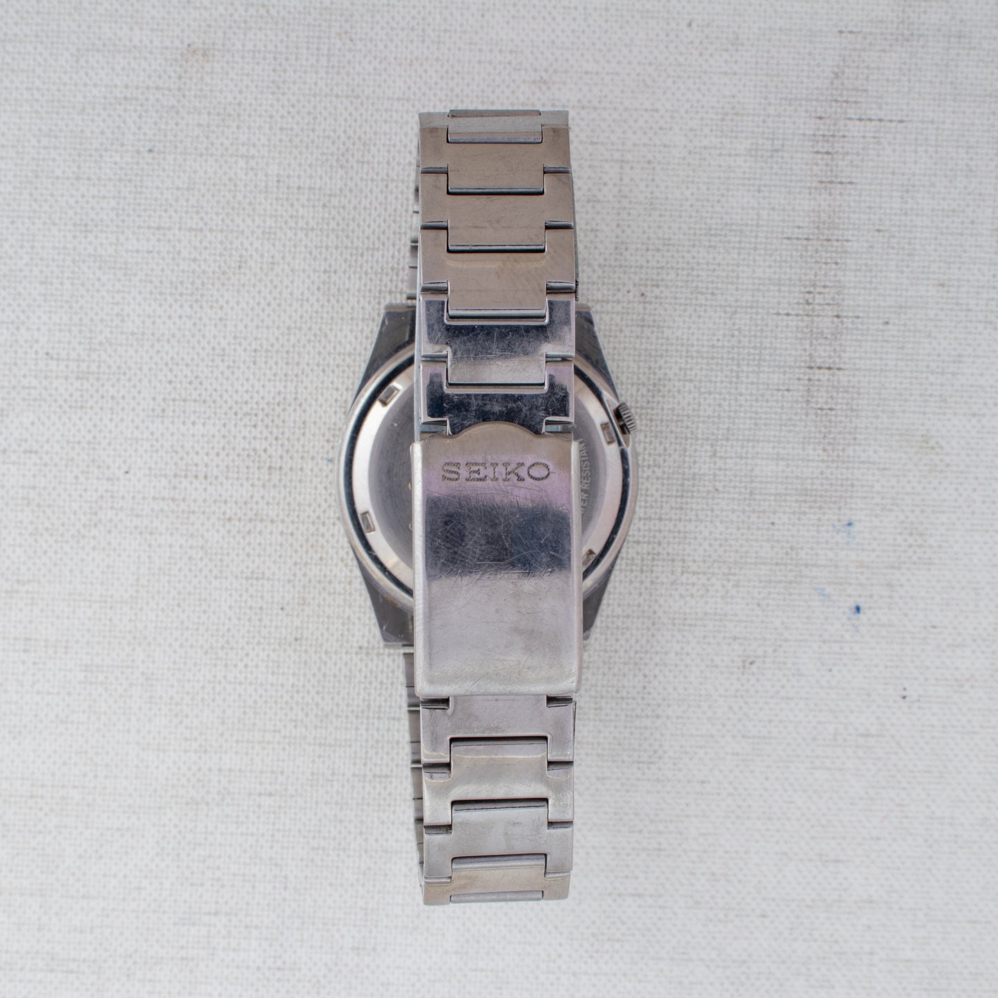 Vintage Seiko 5 Auto 7009-3101 Watch Textured Black Dial Portuguese/English Day