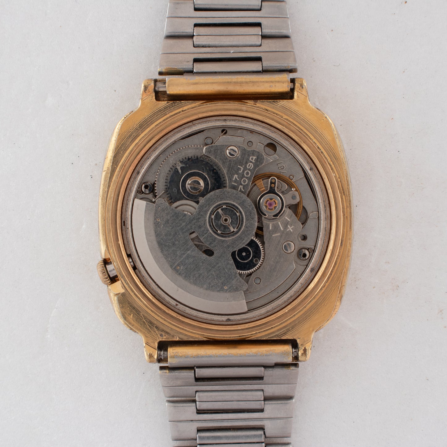 Vintage Seiko 5 Auto 7009-5140 Stone-Set Dial  Cushion Case Arabic/English Day